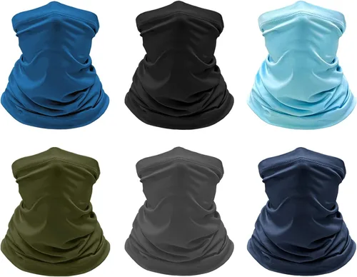 Miniatura 12 de Paquete de 6 polainas refrescantes para el cuello, máscara facial para verano, transpirable, antipolvo, UV, bufanda para hombres y mujeres, pesca