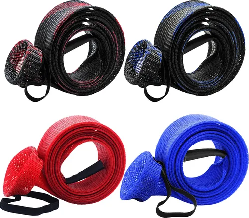 Miniatura 8 de Funda para caña de pescar – Paquete de 4 calcetines de manga de caña con cordón para mosca, spinning, casting, pesca en el mar