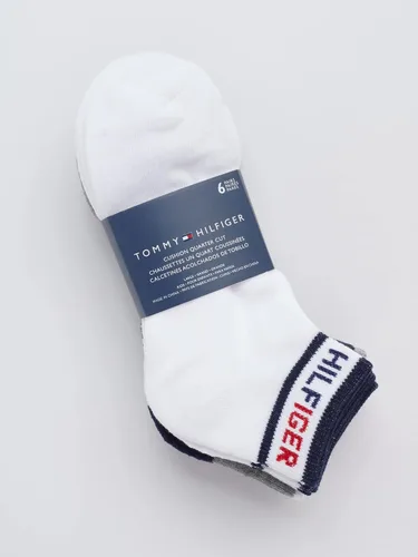 Miniatura 3 de Tommy Hilfiger Calcetines atléticos para niños, calcetines tobilleros de corte de un cuarto (6 unidades)