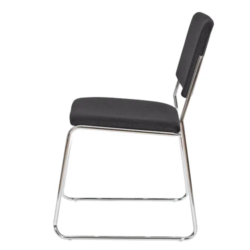 Miniatura 7 de OEF Furnishings OEF8660/2 Silla apilable acolchada de tela de grado comercial (negro, paquete de 2)
