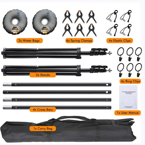 Miniatura 7 de Soporte de telón de fondo, estudio de video fotográfico de 8.5 x 10 pies, soporte ajustable portátil resistente para sesión de fotos, fiestas