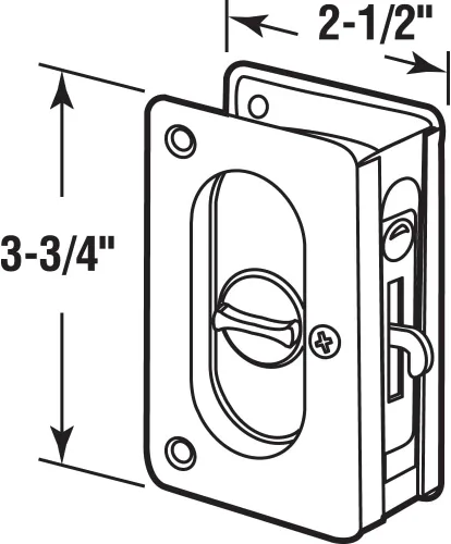 Miniatura 2 de Prime-Line N 7368 Cerradura de Privacidad para Puerta Corrediza de Bolsillo con Tirador - Reemplaza las Cerraduras de Puerta Corrediza Viejas