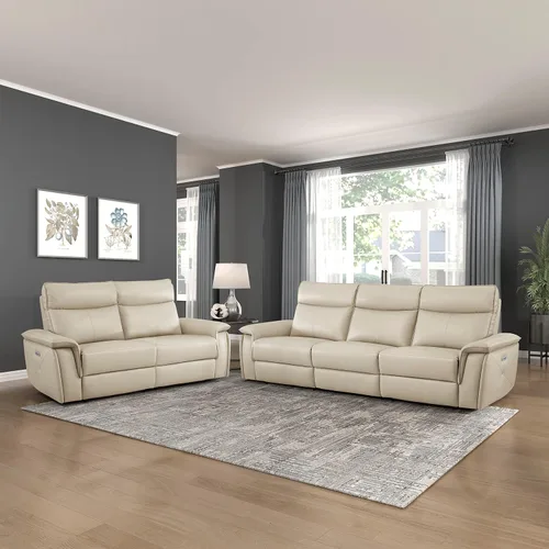 Miniatura 9 de Lexicon Raelynn Power - Sofá reclinable doble, color gris pardo gris topo