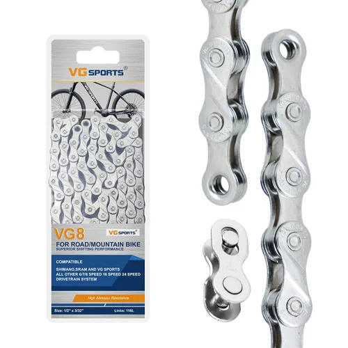 Miniatura 28 de VG SPORTS Cadenas de bicicleta de 6/7/8/9/10/11 velocidades, cadenas de bicicleta ligeras semihuecas/huecas para bicicleta de carretera/MTB/BMX