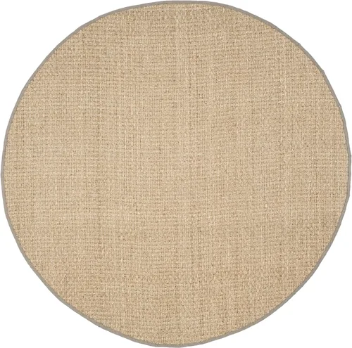 Miniatura 3 de Safavieh Natural Fiber NF114P - Alfombra redonda de hierba marina, tejido de canasta, con borde, de 244 cm, color gris Natural/ gris