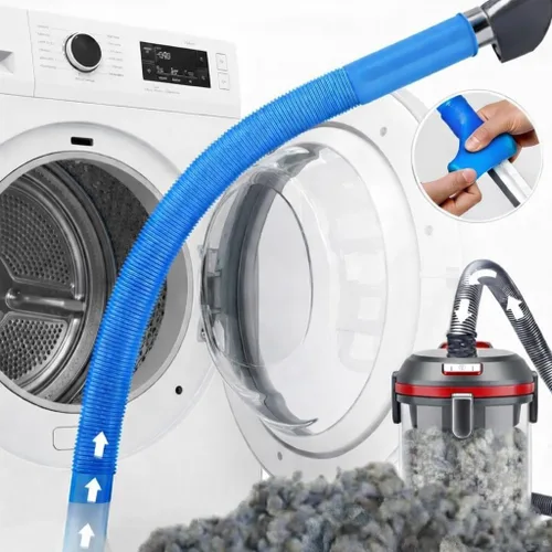 Miniatura 3 de Kit limpiador de ventilación para secadora de ropa con cepillo de fijación de manguera de vacío, removedor de pelusas, manguera de vacío