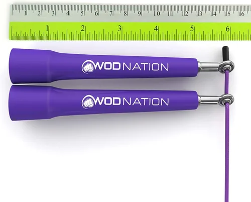 Miniatura 3 de WOD Nation Cuerda de saltar de velocidad ajustable para hombres, mujeres y niños - Cuerda de saltar de fitness ultrarrápida perfecta para boxeo