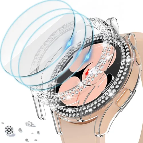 Miniatura 29 de DEALELE Paquete de 1 + 3 fundas y protector de pantalla compatible con Samsung Galaxy Watch FE / 5/4 de 1.575 pulgadas, funda protectora