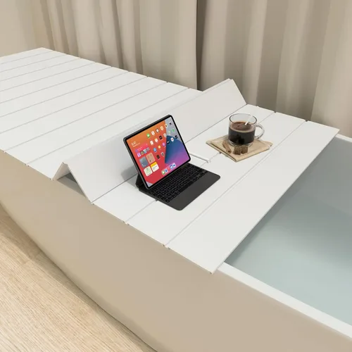 Miniatura 6 de Bandeja de bañera, cubierta plegable antipolvo para bañera, cubierta aislante de baño, PVC, persiana para bañera, tapa de bañera, se adapta a