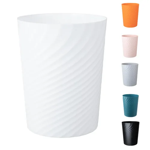 Miniatura 7 de Bote de basura, pequeño cubo de basura de plástico, papelera de reciclaje, cubo de basura redondo para baño, oficina, dormitorio, cocina, 1.8 Azul