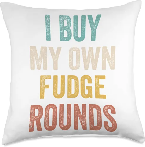 I Buy My Own Fudge Rounds Vintage Funny Tee I Buy My Own Fudge Rounds - Almohada divertida vintage, 18 x 18 pulgadas, multicolor