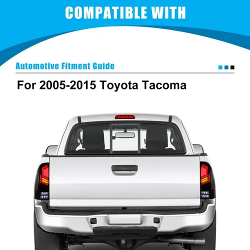 Miniatura 7 de CPW Luz trasera LED compatible con Toyota Tacoma Pickup 2005-2015, luz de señal de giro secuencial, lámpara de freno trasera del conductor