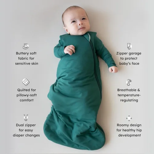 Miniatura 3 de KYTE BABY Saco de dormir unisex con rayón para bebés y niños pequeños, 1,0 Tog Esmeralda