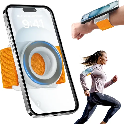 Miniatura 9 de Soporte de teléfono para correr para iPhone [giratorio de 360° y anticaída mejorado] Soporte magnético para teléfono celular, brazalete compatible
