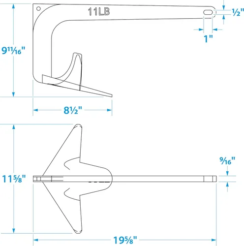 Miniatura 8 de Seachoice Ancla de garra - Acero galvanizado sumergido en caliente - Para uso en variedad de camas marinas - Varios tamaños