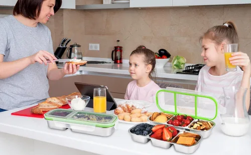 Miniatura 8 de UPTRUST Recipientes reutilizables de acero inoxidable con tapas, 2 compartimentos y 3 compartimentos a prueba de fugas para condimentos para llevar