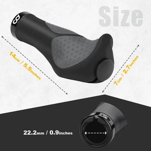 Miniatura 6 de Puños de manillar de bicicleta de montaña CyclingDeal - Empuñaduras ergonómicas antideslizantes para MTB - Empuñaduras de manillar de goma suave