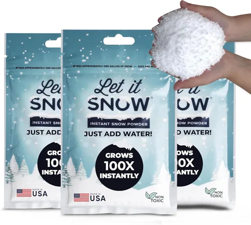Miniatura 13 de Let it Snow Nieve Falsa Instantánea para Slime - Fabricada en los Estados Unidos, Suave, Segura y Fácil de Usar Polvo de Nieve Artificial - Nieve