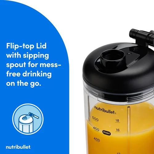 Miniatura 5 de Batidora portátil nutribullet Flex 22oz 2Pack NBPB30200AKAW, Negro & Blanco