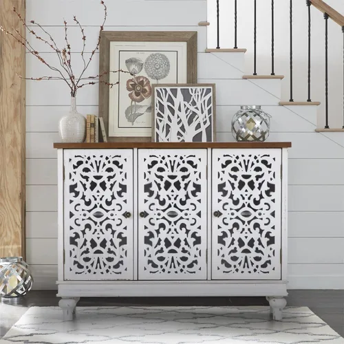 Miniatura 18 de Sophia & William - Armario pequeño de acento con puerta única, mesa auxiliar lateral de 31.5" de altura, mesita de noche desgastada con puerta Azul
