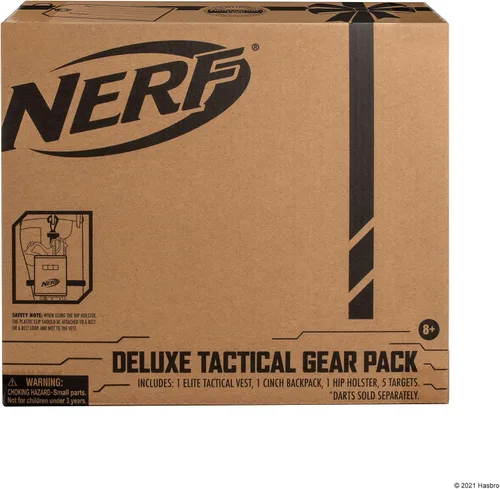 Miniatura 10 de Nerf Elite Deluxe Tactical Gear Pack – Chaleco táctico con funda de cadera, mochila de cincha y 5 objetivos – Explosión en batalla