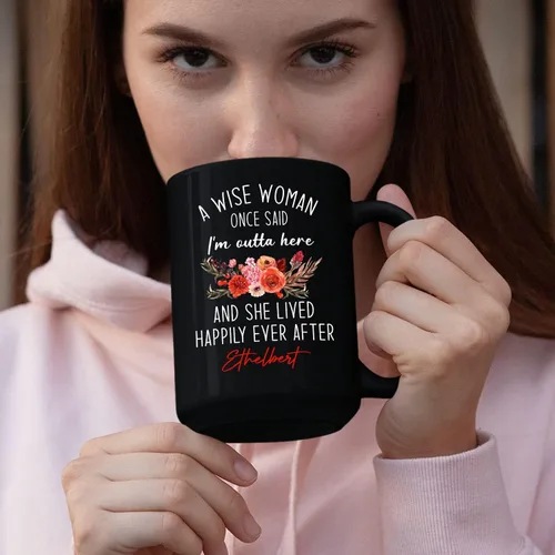 Miniatura 5 de Taza de café negra con nombre personalizado de compañero de trabajo de 11 onzas, 15 onzas, taza de café de cerámica con texto en inglés «A Wise