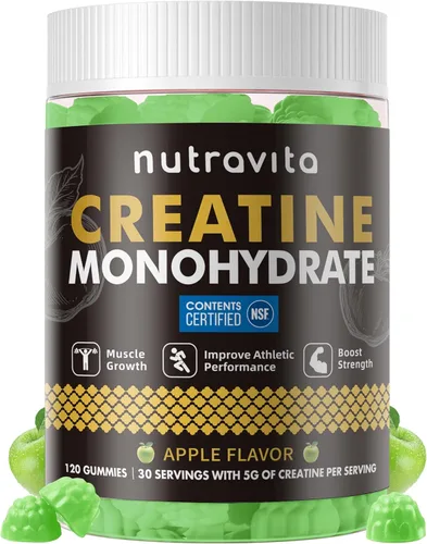 Miniatura 10 de Nutravita Certificado NSF Creatina Gomita - Gomitas de Monohidrato de Creatina para Hombres y Mujeres - 5g de Monohidrato de Creatina por Porción