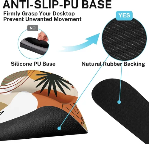 Miniatura 5 de Britimes Bohemian Plants - Juego de alfombrillas de mouse 4 en 1 grande + reposamuñecas para teclado+reposamuñecas de ratón+juego de posavasos