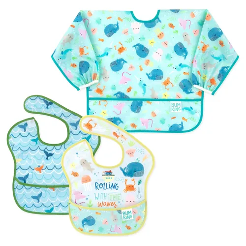 Miniatura 20 de Bumkins impermeable Manga babero, 6-24 meses, Cacti Verde cactus