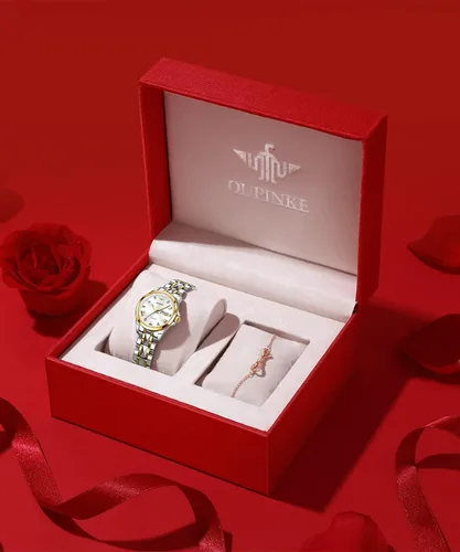 Miniatura 2 de OUPINKE Reloj automático para mujer, mecánico, cuerda automática, clásico de lujo