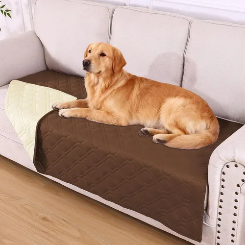Miniatura 23 de hyha Manta impermeable para perros, manta reversible para cama de mascotas, funda suave para sofá/sillón lavable para perros, fundas impermeables