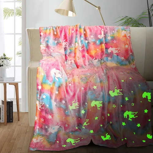 Miniatura 8 de TEHALK Mantas de bebé personalizadas para niños, manta de dinosaurio para niños, manta que brilla en la oscuridad para niños, manta para niños