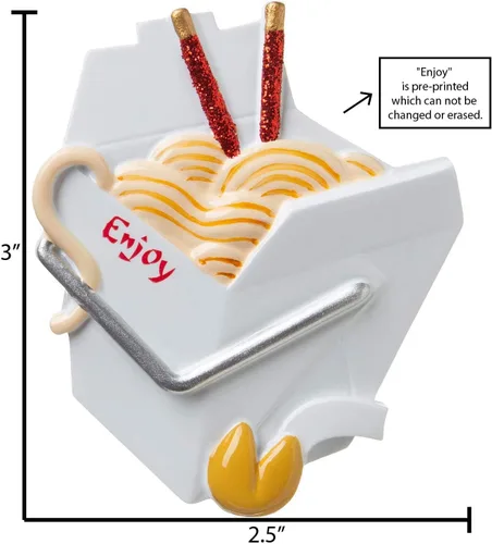 Miniatura 4 de Adornos de comida personalizados 2025 – Adorno de comida china, cajas chinas adornos de Navidad personalizados, caja de comida para llevar, adorno