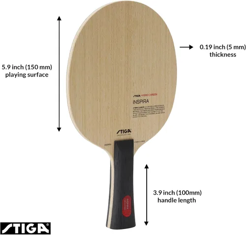 Miniatura 2 de STIGA Inspira - Cuchilla de tenis de mesa híbrida de carbono, cuchilla profesional ofensiva con máximo control y potencia