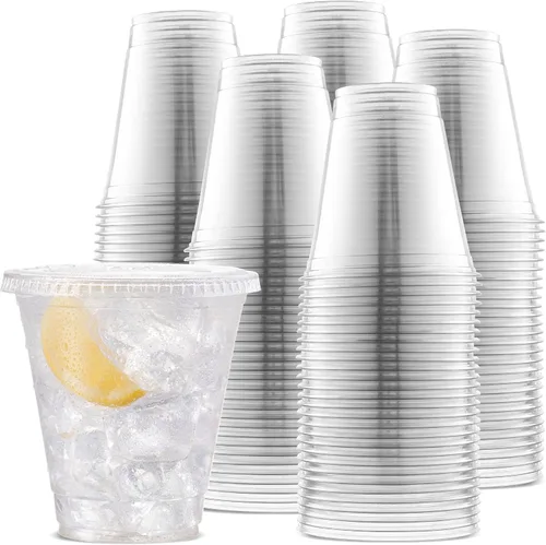 Miniatura 11 de Durameg [100 unidades – 12 onzas.] Vasos desechables de plástico PET transparente con tapas de cúpula