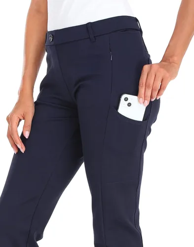 Miniatura 5 de HDE Pantalones de yoga para mujer, pierna recta, pantalones de meter con 8 bolsillos
