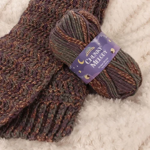 Miniatura 4 de JubileeYarn Chunky Melody - Hilo para tejer 100g/madeja, mezcla de lana gruesa, color maíz naranja - 2 madejas 15 Maíz Naranja