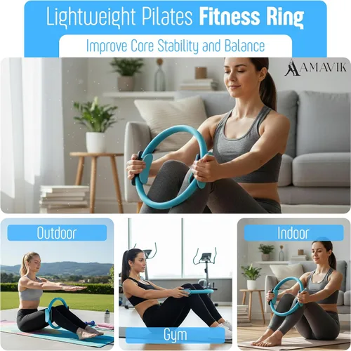 Miniatura 2 de AMAVIK Kit de pilates de entrenamiento en casa de 14 piezas con bandas de resistencia, entrenador de núcleo, calcetines de agarre y accesorios, un