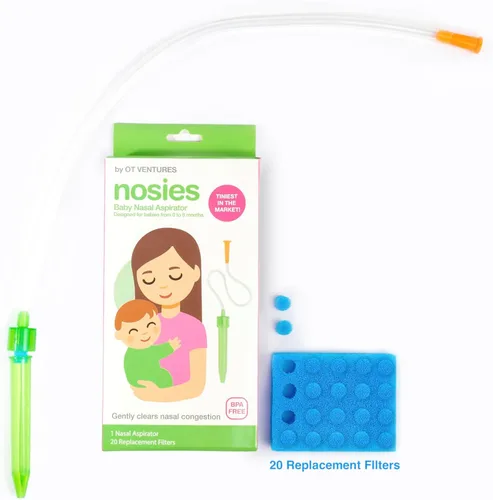 Miniatura 2 de Nosies - Aspirador nasal para bebés recién nacidos (0-6 meses) con 20 filtros de higiene, aspirador más pequeño, ideal para aliviar la congestión