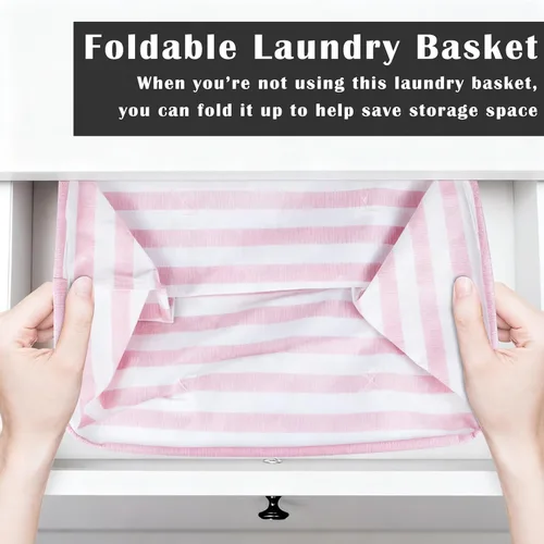 Miniatura 5 de Paquete de 4 cestas grandes para la ropa sucia, 75 L, impermeable, plegable, con asas extendidas para ropa en el dormitorio familiar