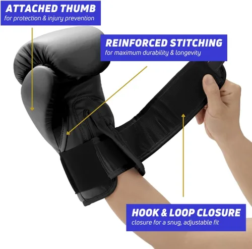 Miniatura 2 de KOSTUDIO Guantes de boxeo para hombres y mujeres - Guantes de cuero para saco pesado, saco de boxeo, Muay Thai, MMA, kickboxing, entrenamiento