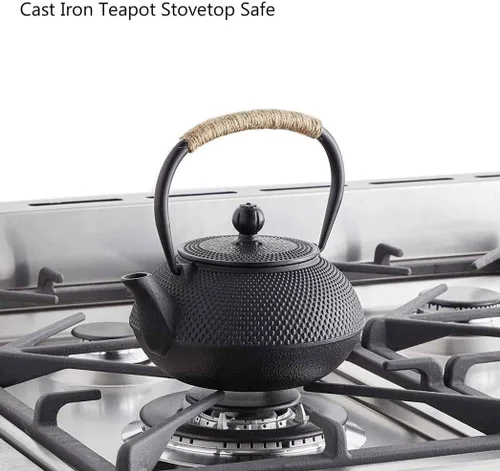 Miniatura 6 de Tetera de hierro fundido grande tetsubina japonesa con infusor de acero inoxidable para tetera de té de hojas sueltas revestida