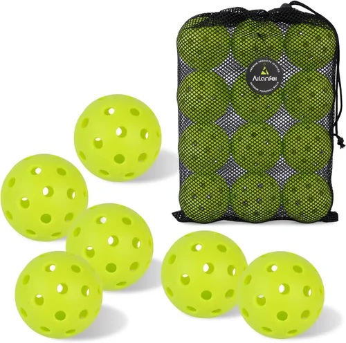 Pickleball Balls 6 Pack | 12 Pack- 40 Holes Outdoor Pickleball with Bag, Perfectly Balanced, High Bounce, Crack-Resistance,USAPA Standard - Multiple