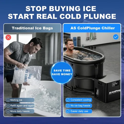 Miniatura 3 de AS ColdPlunge Enfriador de Agua para Baños de Hielo para Sumersión Fría, Enfriador de Sumersión Fría de 1/3 HP con Filtro Integrado y Bomba, Bomba