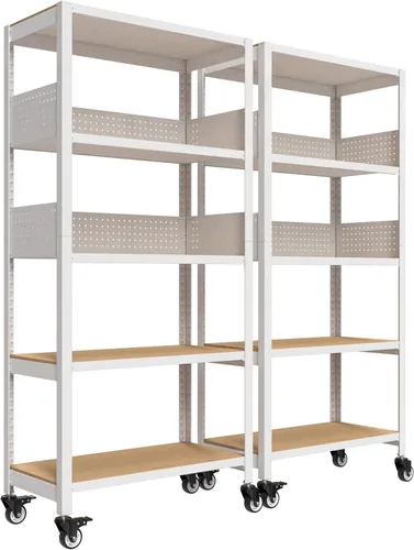 Miniatura 14 de HOMEDANT - Estantería de garaje de 5 niveles de 47.7" de ancho profundo, estante de almacenamiento ajustable de metal resistente, estantes de pie