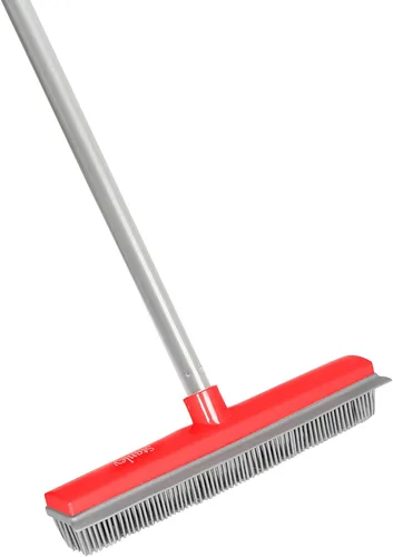 Stanley Home Products Escoba de goma con mango ajustable, para alfombras, suelos, escaleras, tapicería, acción electrostática que elimina la
