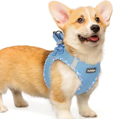 Miniatura 129 de rabbitgoo Arnés para perro pequeño, chaleco de malla suave para cachorros con hebilla de seguridad, arnés reflectante transpirable para mascotas