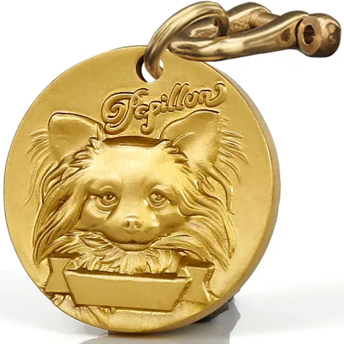 Miniatura 20 de Etiqueta de perro retro de cobre puro tridimensional con estampado de mascotas en relieve, etiquetas personalizadas para mascotas, etiquetas
