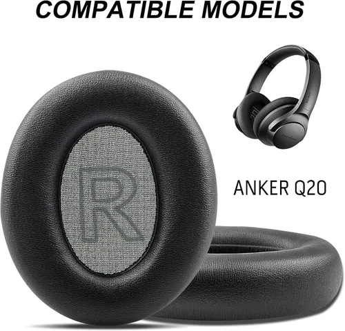 Miniatura 2 de GVOEARS Almohadillas de repuesto para auriculares Anker Soundcore Life Q20, almohadillas con piel proteica más suave, espuma de aislamiento de Negro