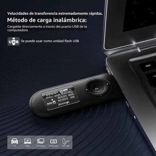 Miniatura 3 de Reproductor de MP3, reproductor de MP3 USB con radio FM, idoooz U2 8 GB reproductor de música expandible hasta 32 GB, reproductor MP3 USB